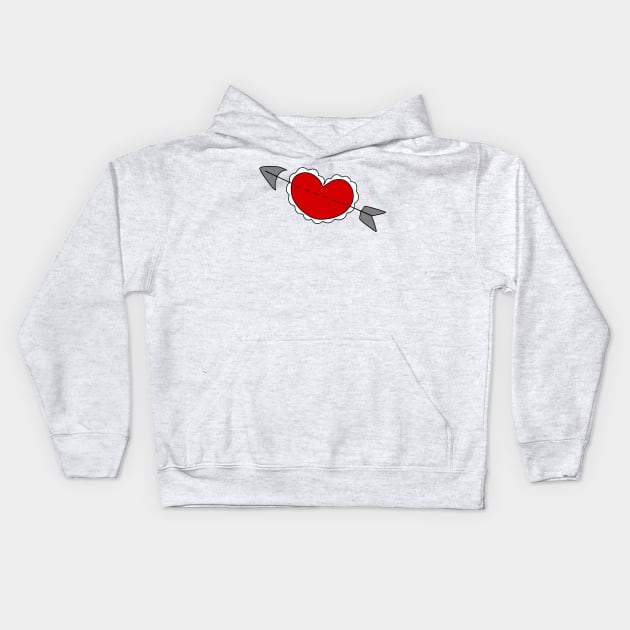 Arrow Through a Heart Kids Hoodie by saradaboru